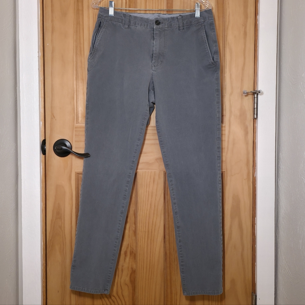 Bonobos Stretch Washed Chino Pants — Slim Taper Fit | Gray | Size 32x32